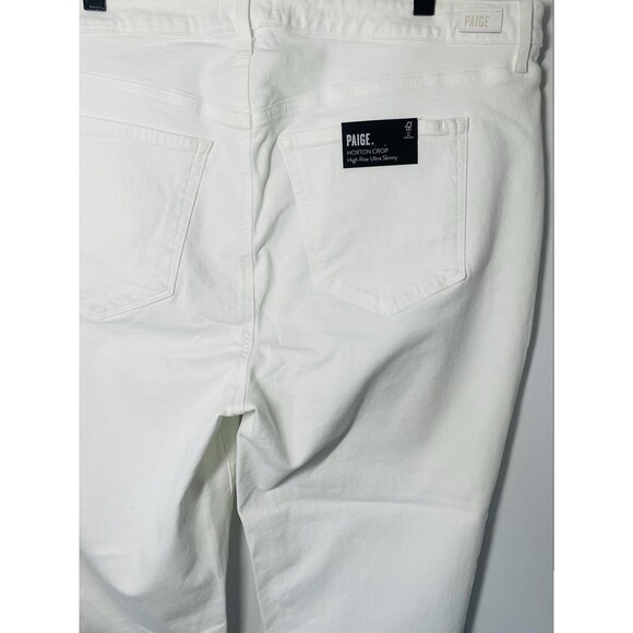 Paige Hoxton Crop High Rise Ultra Skinny Jeans Women’s 18W Plus Crisp White - Picture 4 of 16